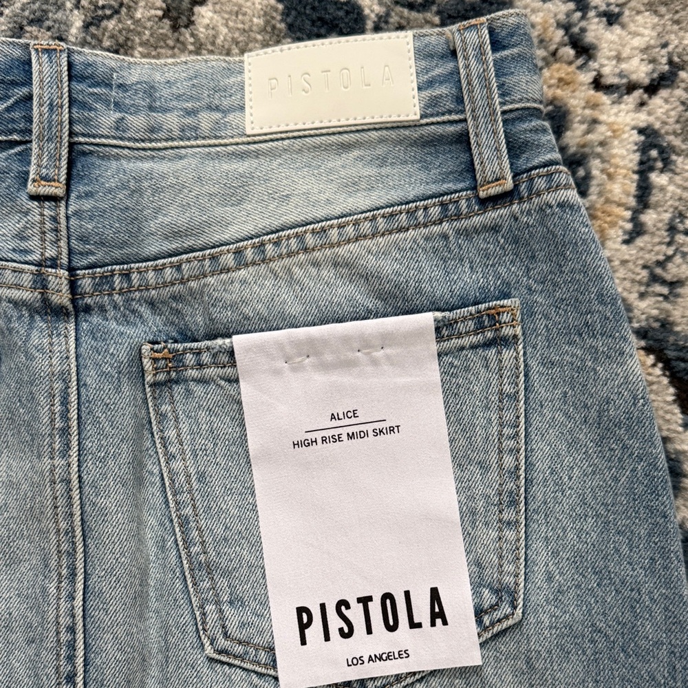 Pistola Light Blue Denim Midi Skirt - Picture 8 of 8